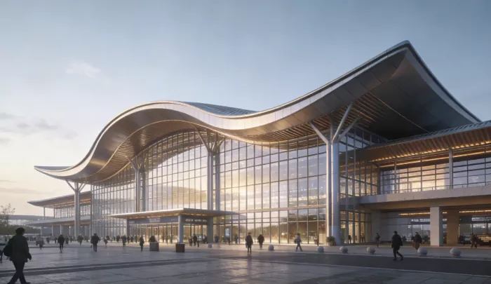 Zelené prefabrikované nádraží
