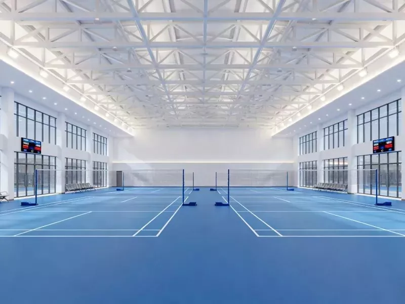 Ocelová konstrukce haly pro vnitřní badminton