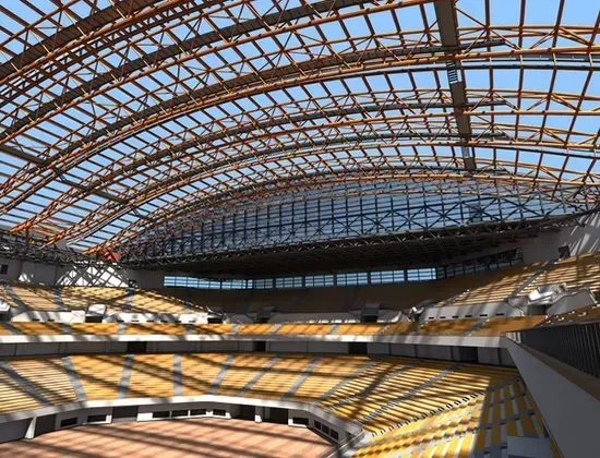 Stadion s velkým rozpětím ocelového prostoru