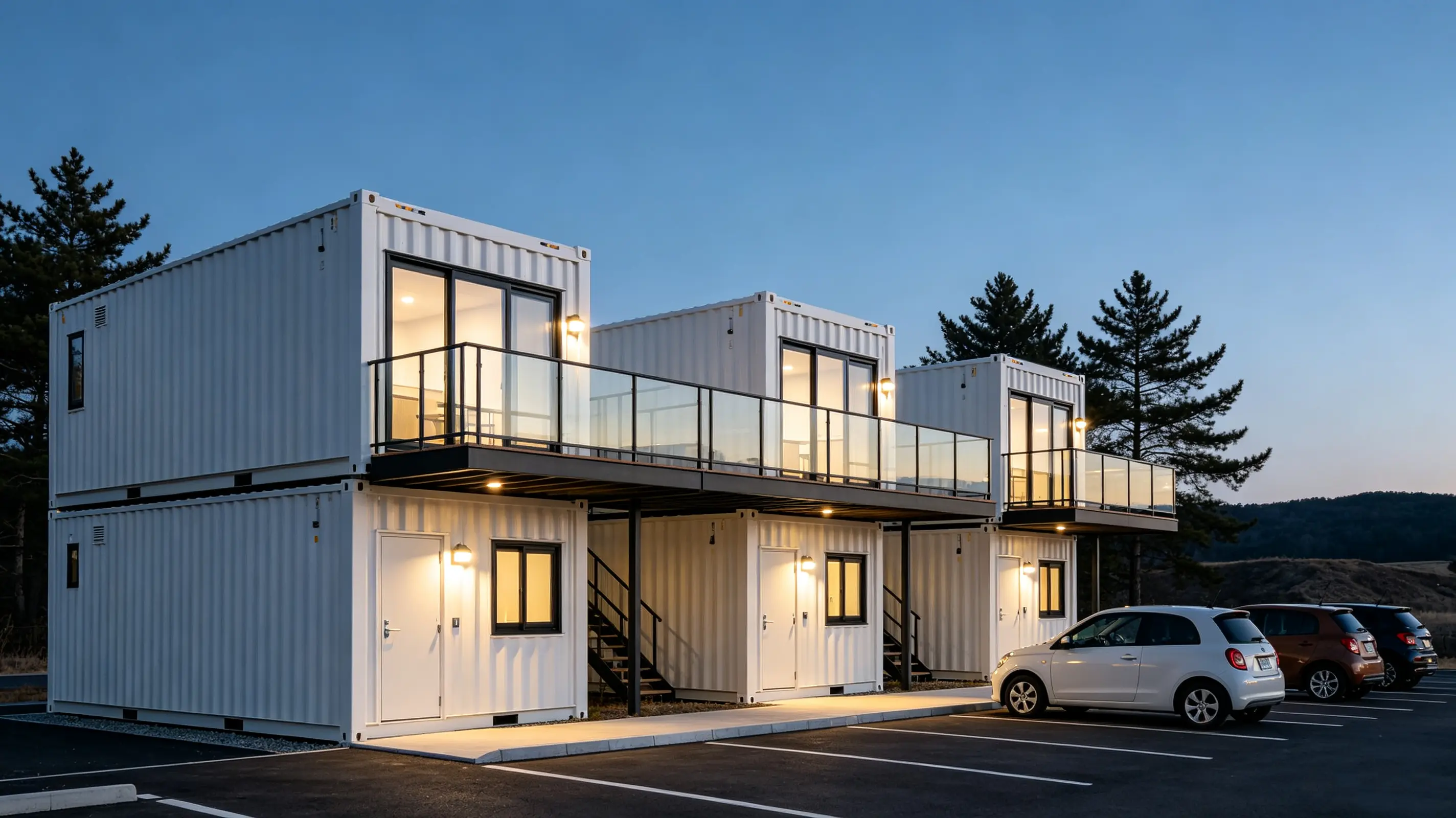 Stavba prefabrikovaného kontejnerového motelu