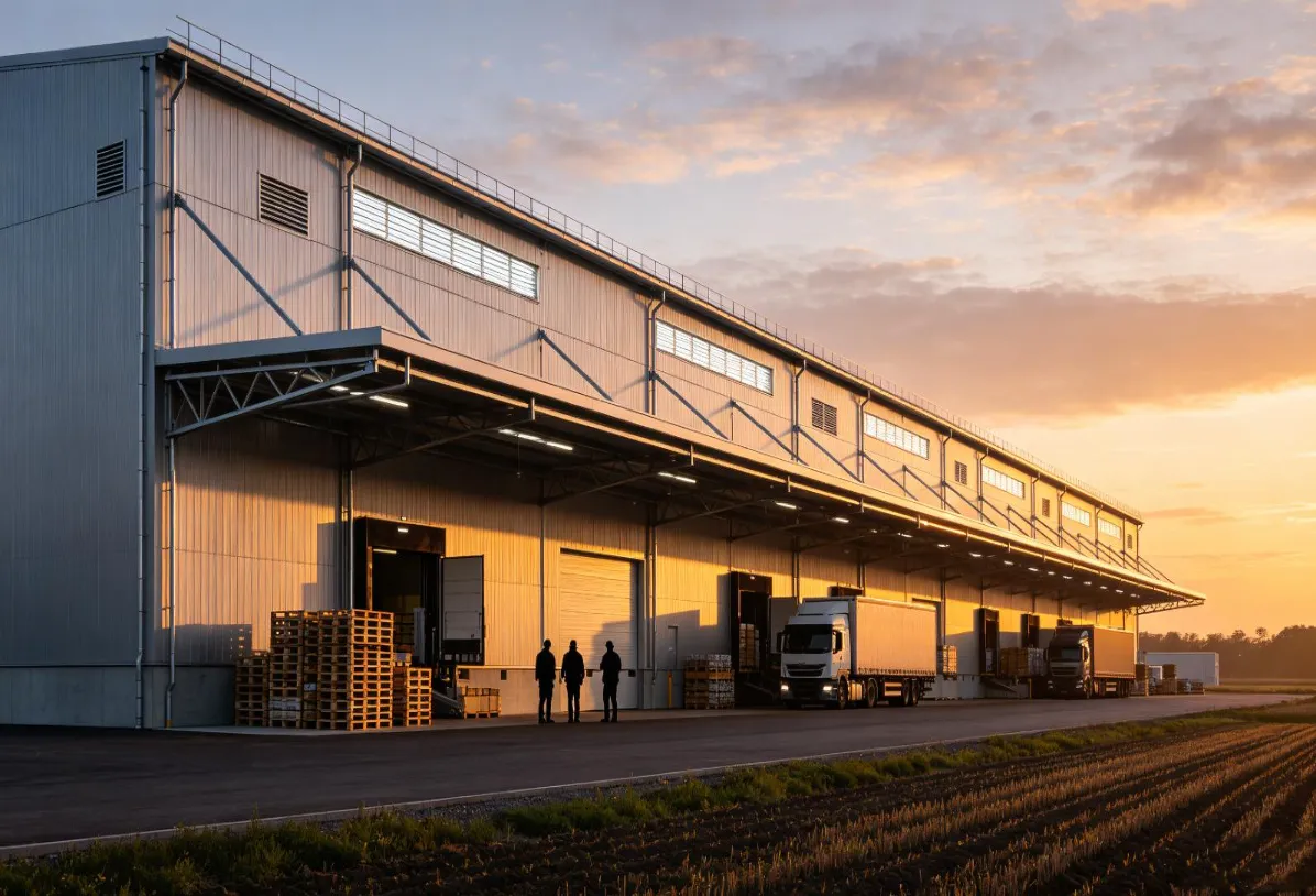 Ocelová konstrukce konstrukce logistického centra zemědělských produktů